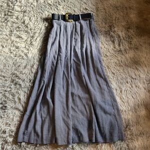NYCC vintage blue and white checkered skirt with matching belt